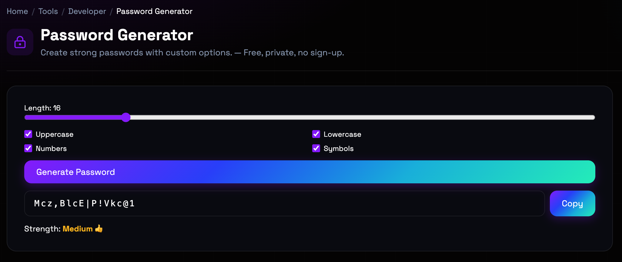 How to use Password Generator online — free, fast, and private